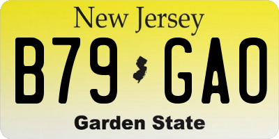 NJ license plate B79GAO