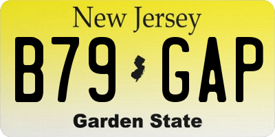 NJ license plate B79GAP