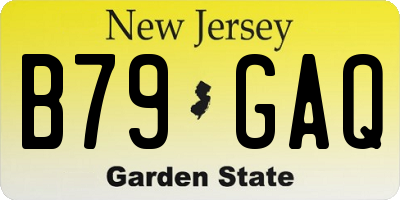 NJ license plate B79GAQ
