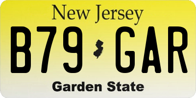 NJ license plate B79GAR