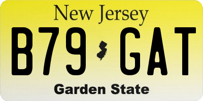 NJ license plate B79GAT