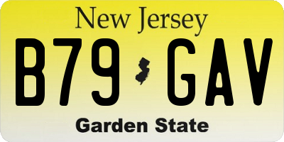NJ license plate B79GAV