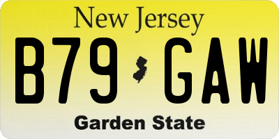 NJ license plate B79GAW
