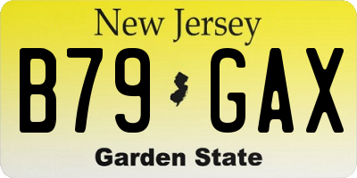 NJ license plate B79GAX
