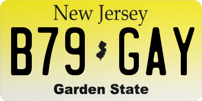 NJ license plate B79GAY