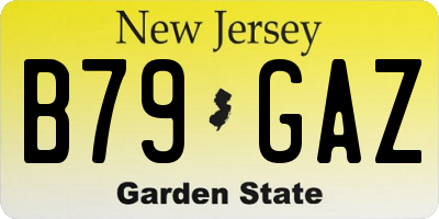 NJ license plate B79GAZ