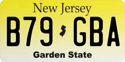 NJ license plate B79GBA