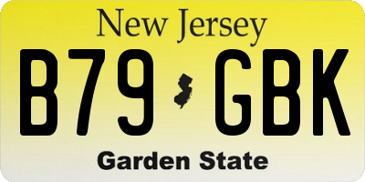 NJ license plate B79GBK