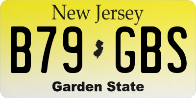 NJ license plate B79GBS