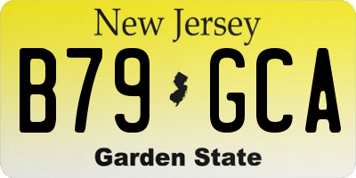 NJ license plate B79GCA