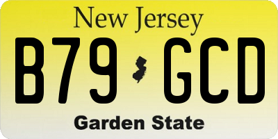 NJ license plate B79GCD
