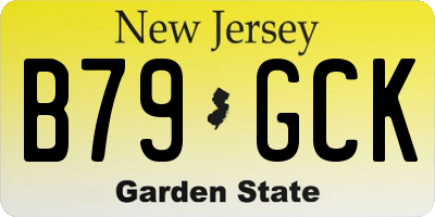 NJ license plate B79GCK