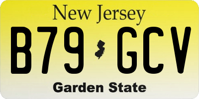 NJ license plate B79GCV