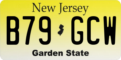 NJ license plate B79GCW