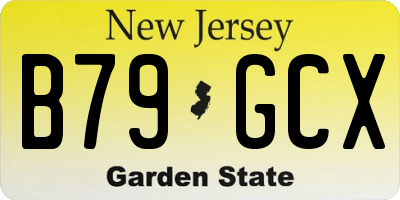 NJ license plate B79GCX