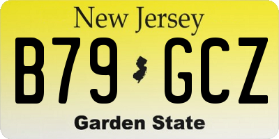 NJ license plate B79GCZ