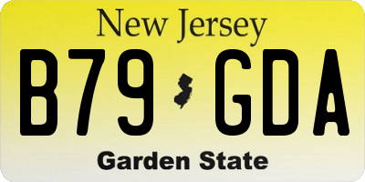 NJ license plate B79GDA