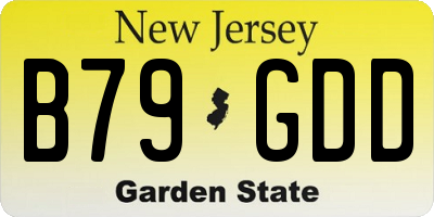 NJ license plate B79GDD
