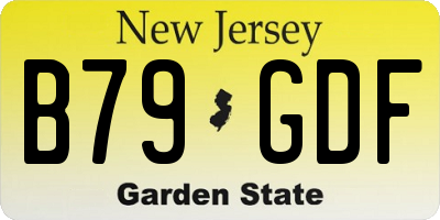 NJ license plate B79GDF
