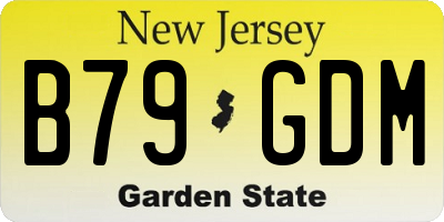 NJ license plate B79GDM