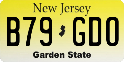 NJ license plate B79GDO