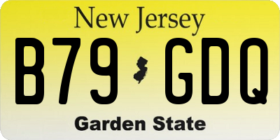 NJ license plate B79GDQ