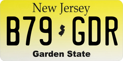 NJ license plate B79GDR