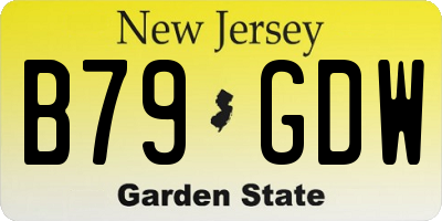 NJ license plate B79GDW