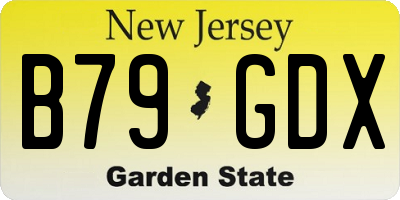 NJ license plate B79GDX