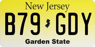 NJ license plate B79GDY