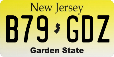 NJ license plate B79GDZ