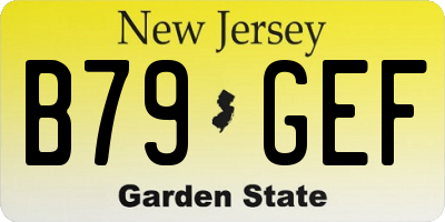NJ license plate B79GEF