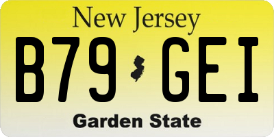 NJ license plate B79GEI