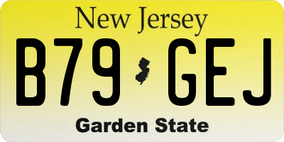 NJ license plate B79GEJ