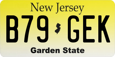 NJ license plate B79GEK