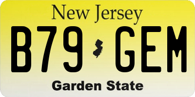 NJ license plate B79GEM