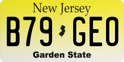 NJ license plate B79GEO