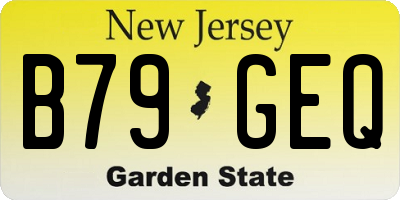 NJ license plate B79GEQ