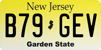 NJ license plate B79GEV