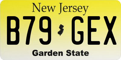 NJ license plate B79GEX