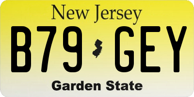 NJ license plate B79GEY