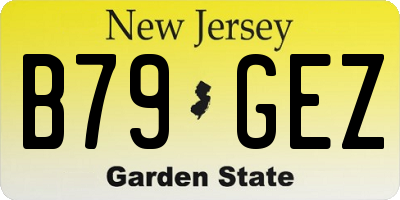NJ license plate B79GEZ
