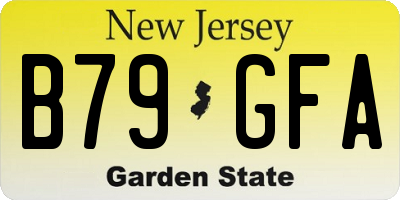 NJ license plate B79GFA
