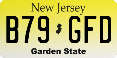 NJ license plate B79GFD