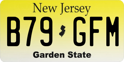 NJ license plate B79GFM