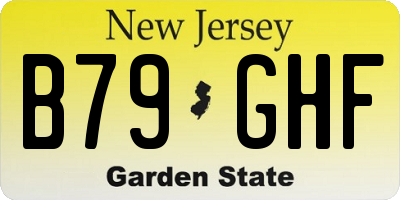 NJ license plate B79GHF
