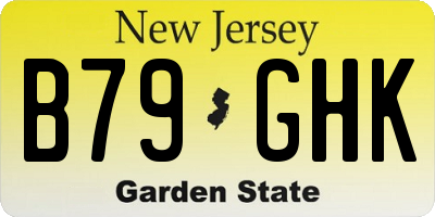 NJ license plate B79GHK