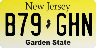 NJ license plate B79GHN