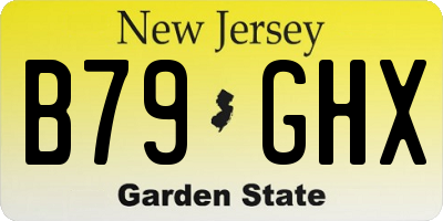 NJ license plate B79GHX