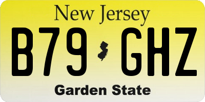 NJ license plate B79GHZ